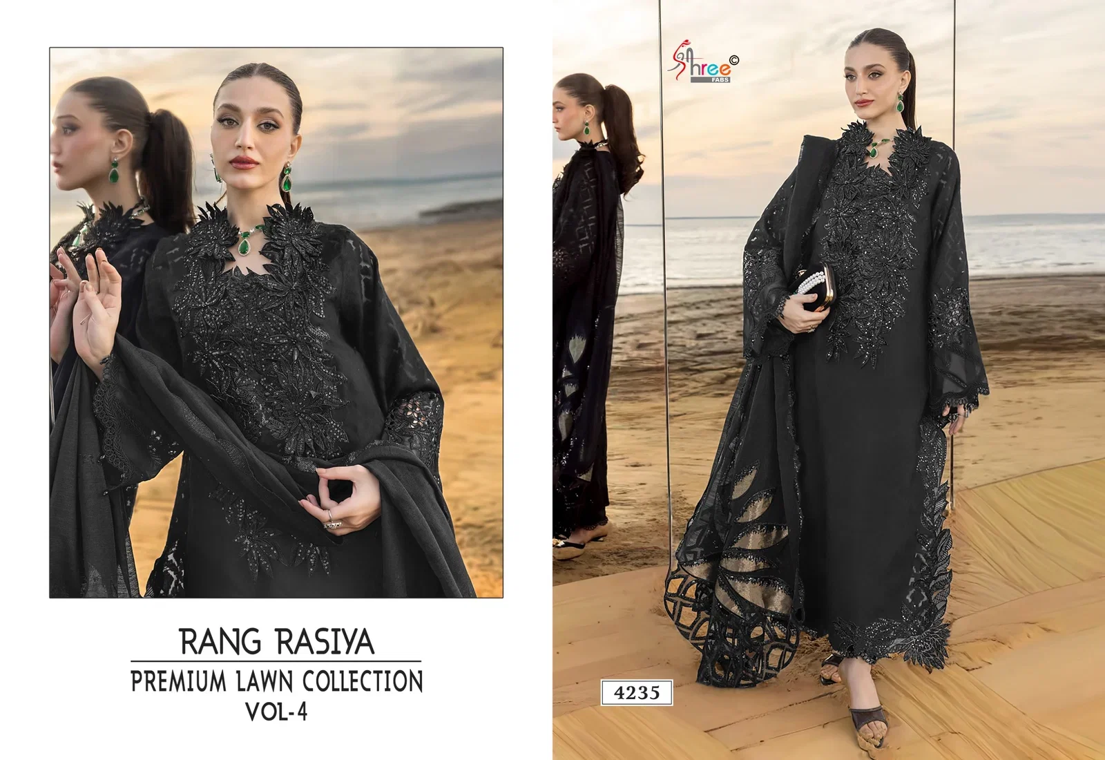 Shree Rang Rasiya Premium Lawn Vol 4 Mal Cotton Dupatta Cotton Embroidered Salwar Suit