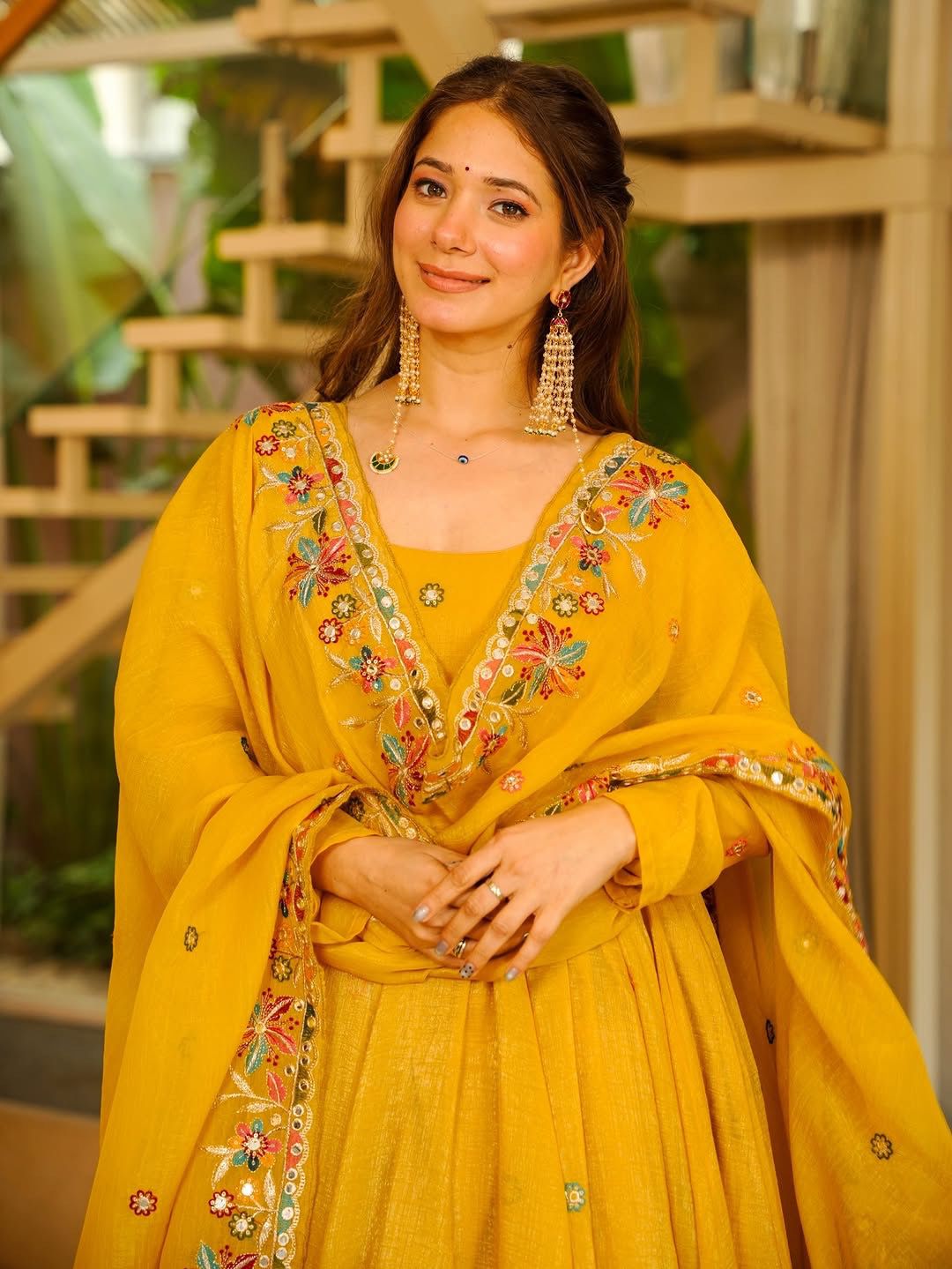 Glory KD 1595 Crunchy Silk Anarkali Plazoo With Dupatta
