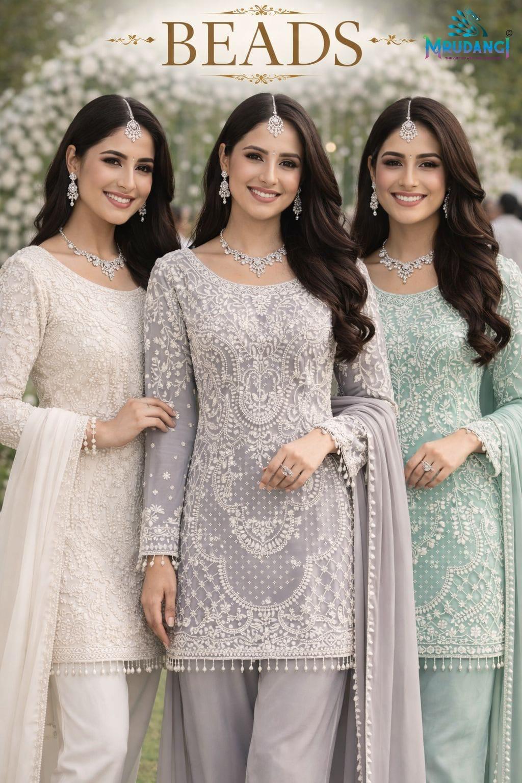 Mrudangi Beads Georgette Embroidered Salwar Kameez Collection