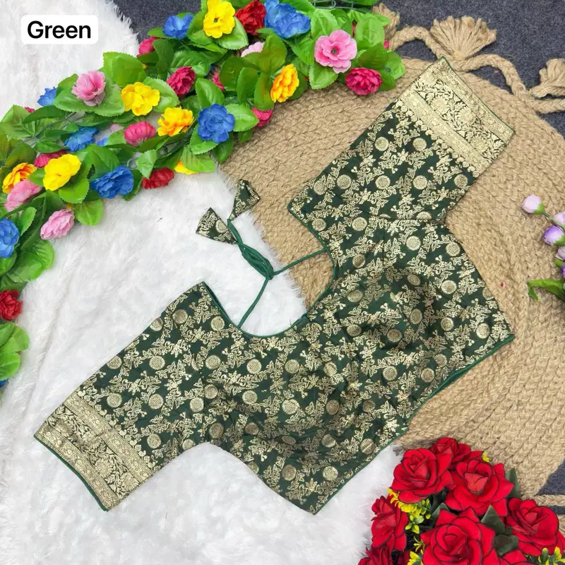 St D No 101 Banarasi Viscose Jacquard Silk Blouse Collection