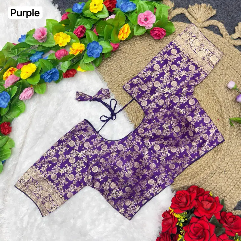 St D No 101 Banarasi Viscose Jacquard Silk Blouse Collection