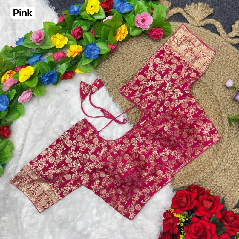 St D No 101 Banarasi Viscose Jacquard Silk Blouse Collection