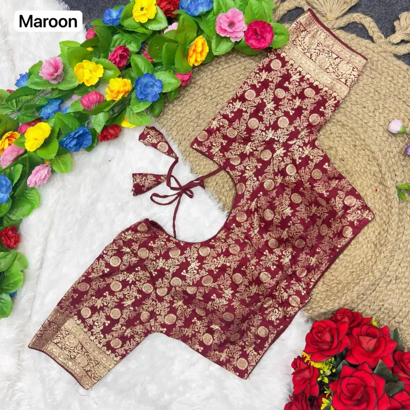 St D No 101 Banarasi Viscose Jacquard Silk Blouse Collection