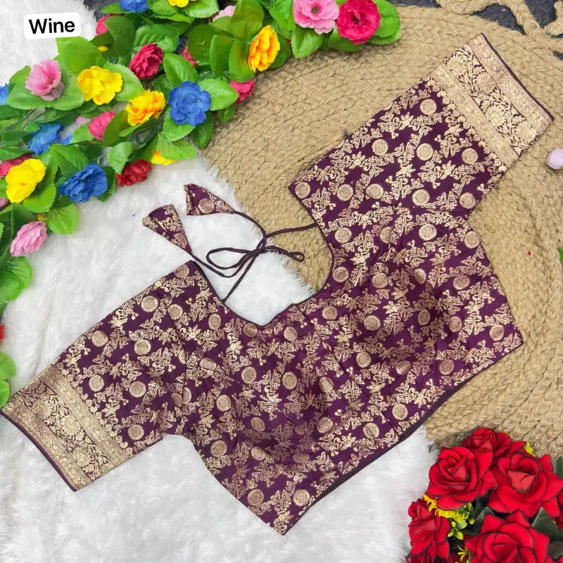 St D No 101 Banarasi Viscose Jacquard Silk Blouse Collection