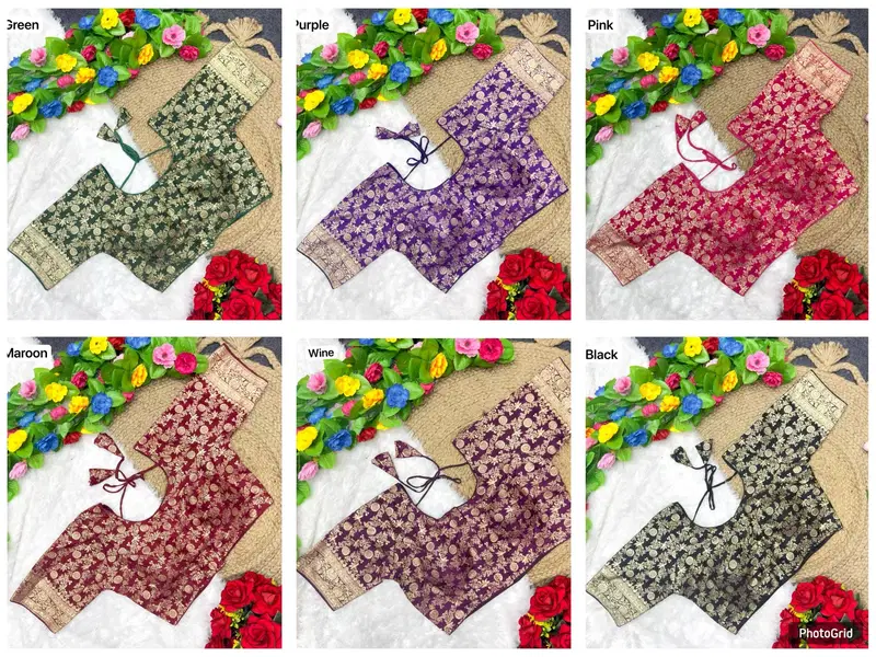 St D No 101 Banarasi Viscose Jacquard Silk Blouse Collection