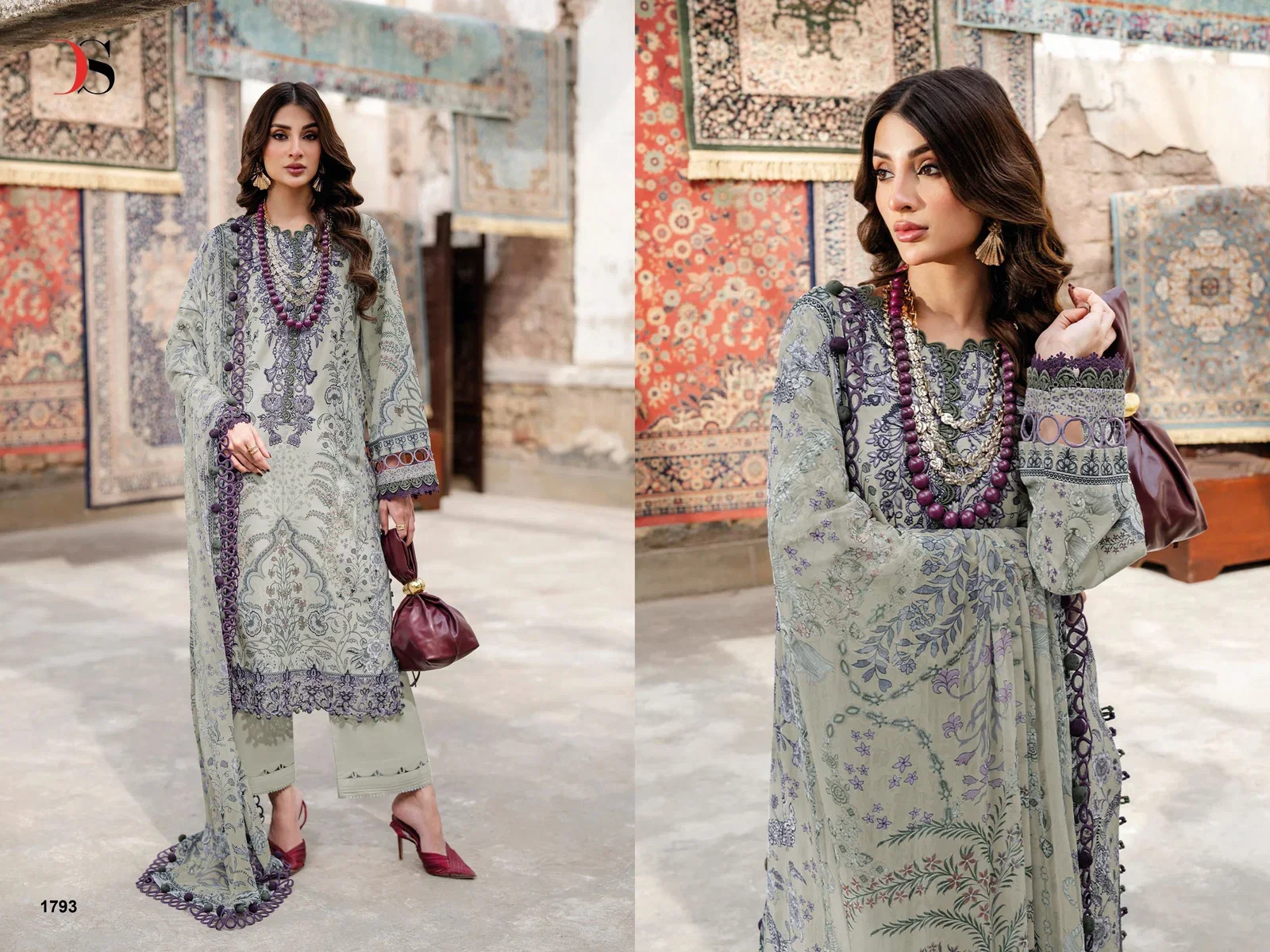 Deepsy jade Bliss Lawn Vol 5 Cotton Dupatta Cotton Patch Embroidered Salwar Kameez
