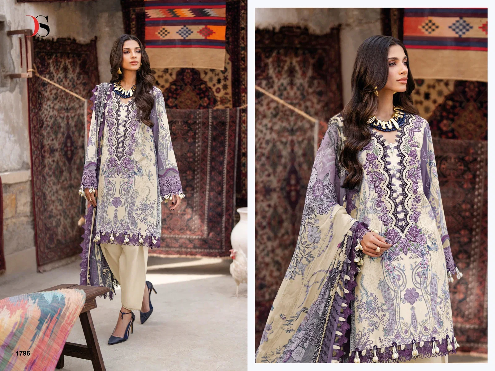 Deepsy jade Bliss Lawn Vol 5 Cotton Dupatta Cotton Patch Embroidered Salwar Kameez