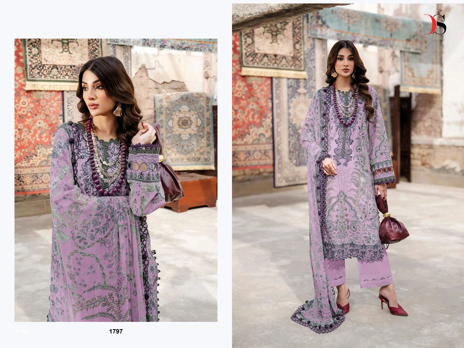 Deepsy jade Bliss Lawn Vol 5 Cotton Dupatta Cotton Patch Embroidered Salwar Kameez