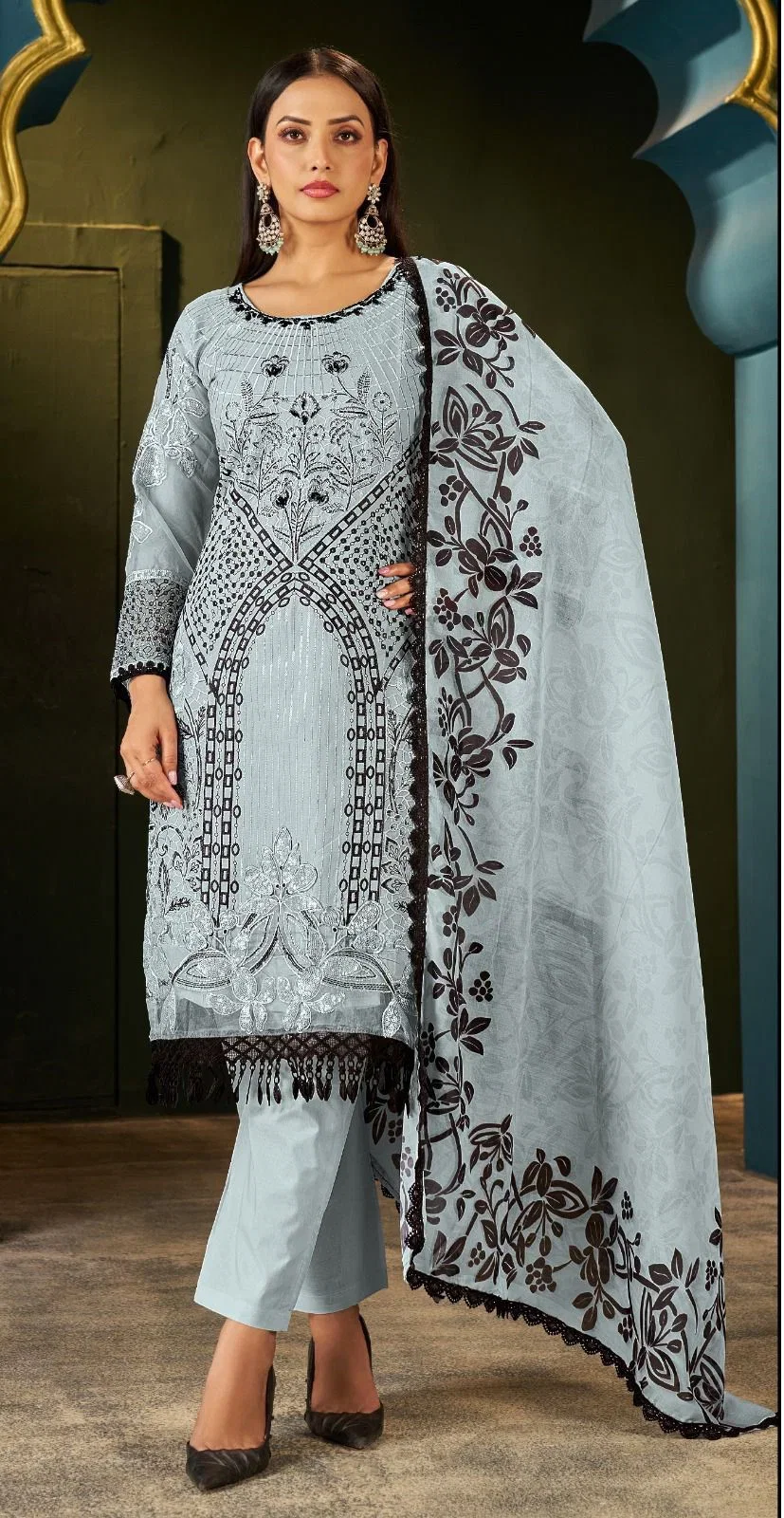 Elan E 02 A To D Cambric Cotton Embroidered Salwar Kameez