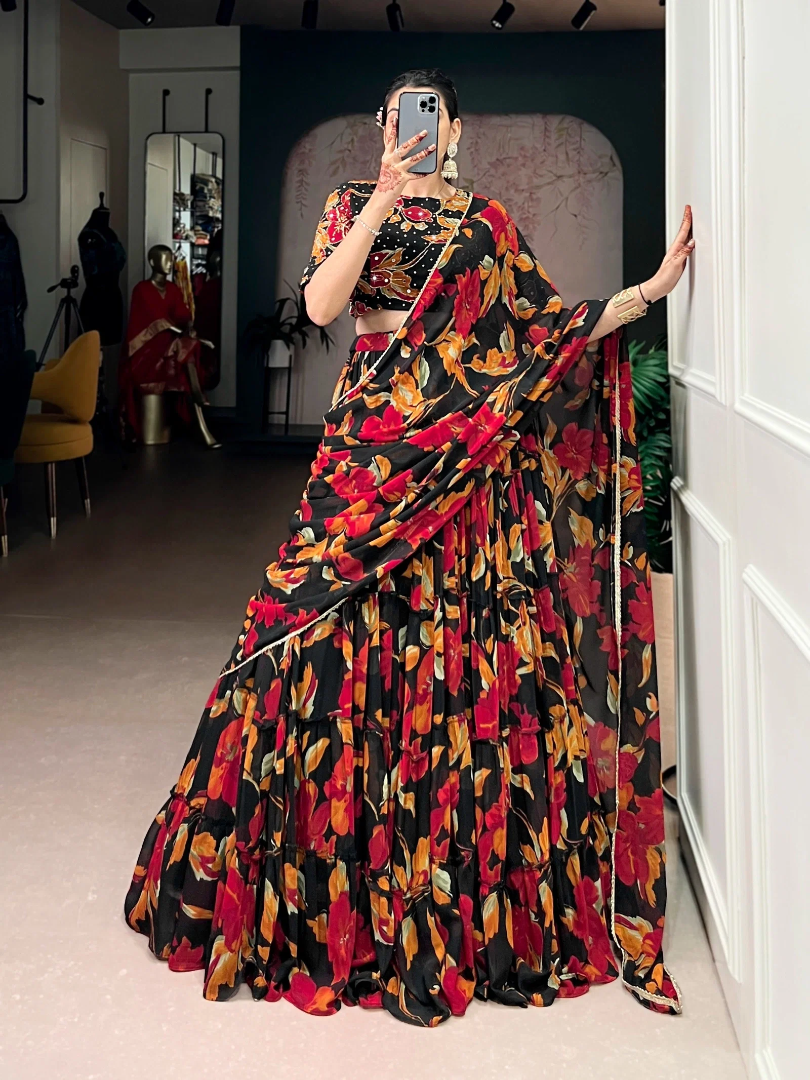 Lekha YF 1145 Marble Floral Printed Lehenga Choli Collection