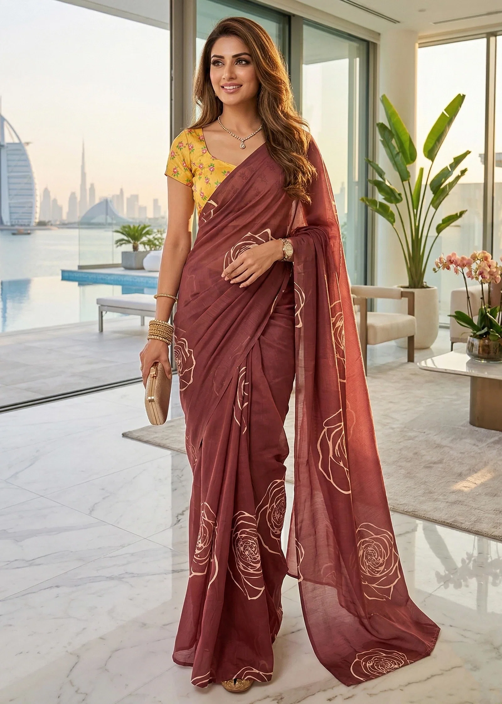 Sm Yami 39 Pure Soft Mulmul Cotton Hand Block Print Saree