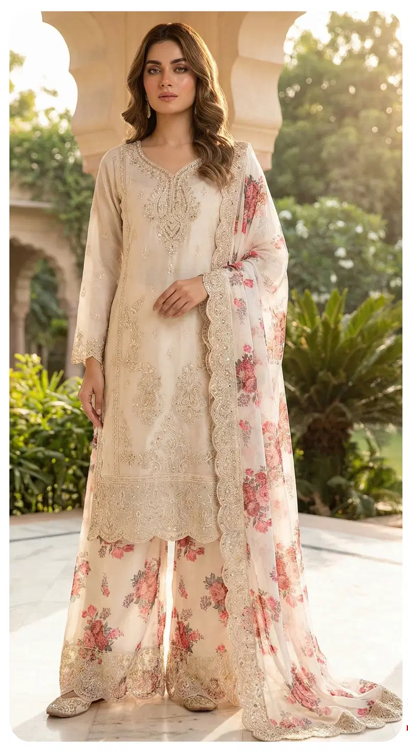 Zorista 10094 A To D Pure Chinon Heavy Embroidered Salwar Kameez