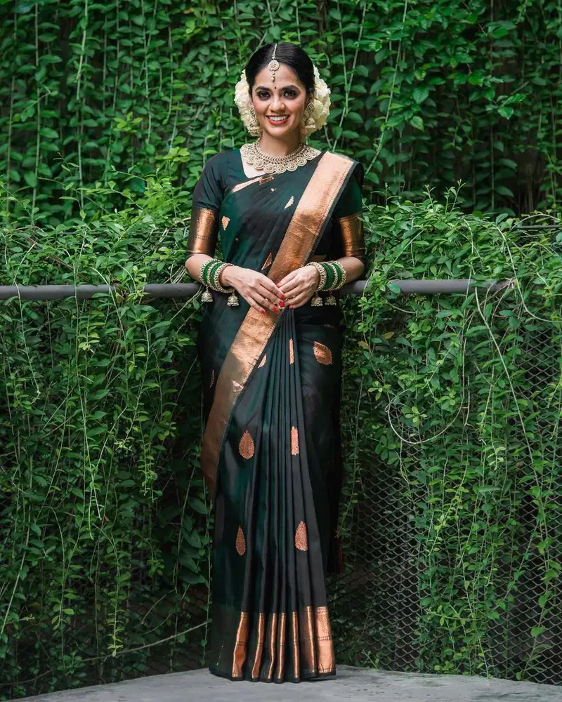 Soft Silk 4066 Lichi Silk Jacquard Work Saree Collection