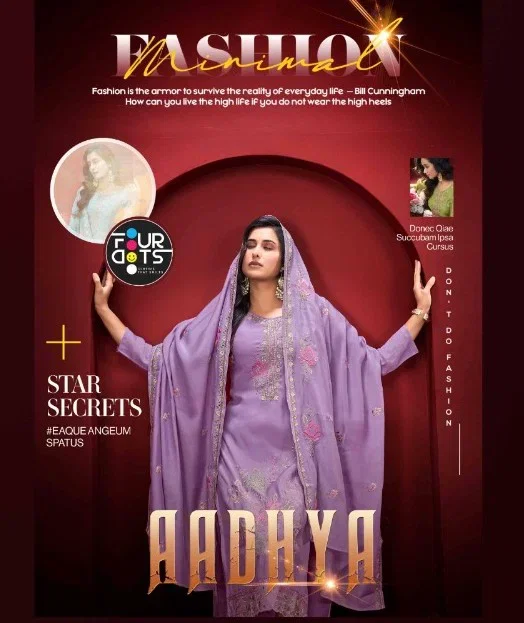 Four Dots Aadhya Mal Cotton With Hand Worked Dress Material