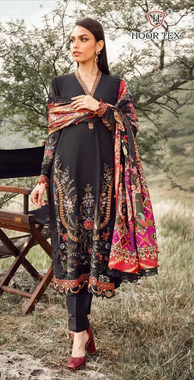 Hoor Tex 387 A To D Rayon Embroidered Salwar Kameez Collection