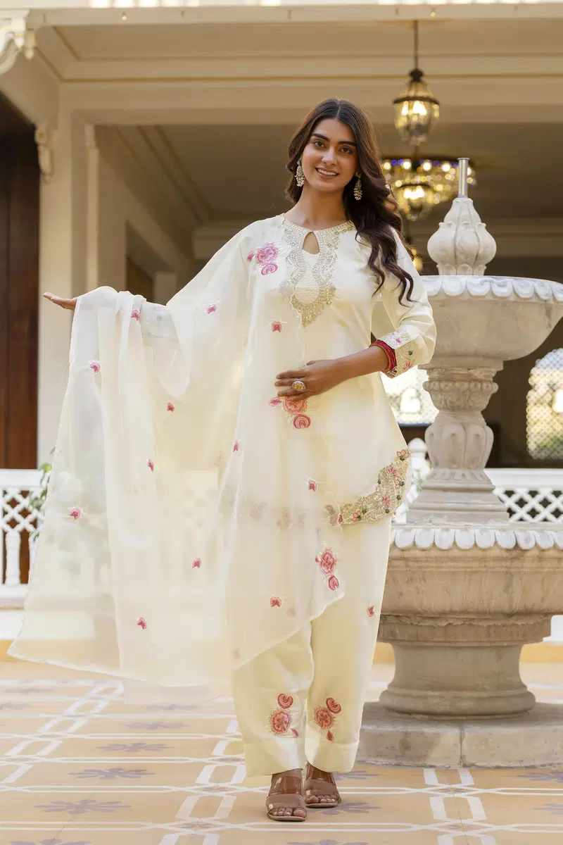 Aralina 02 Japan Satin Embroidery Patiyala Dress Collection
