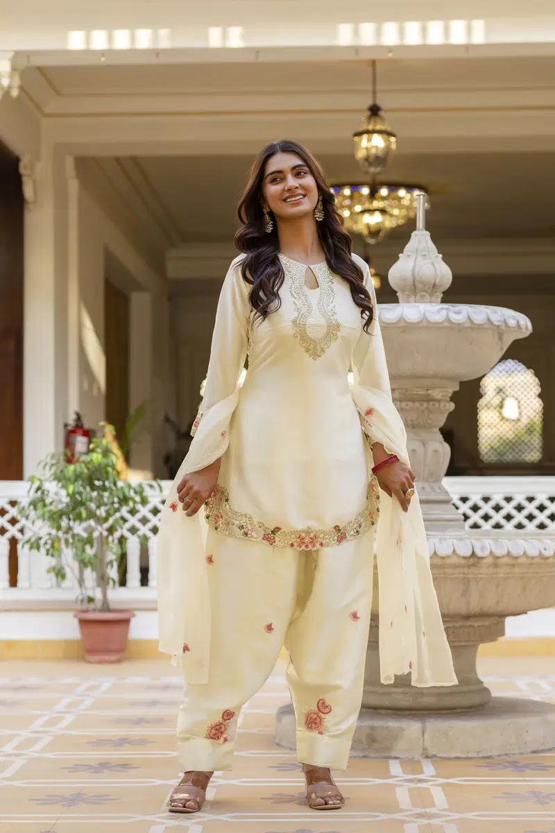 Aralina 02 Japan Satin Embroidery Patiyala Dress Collection