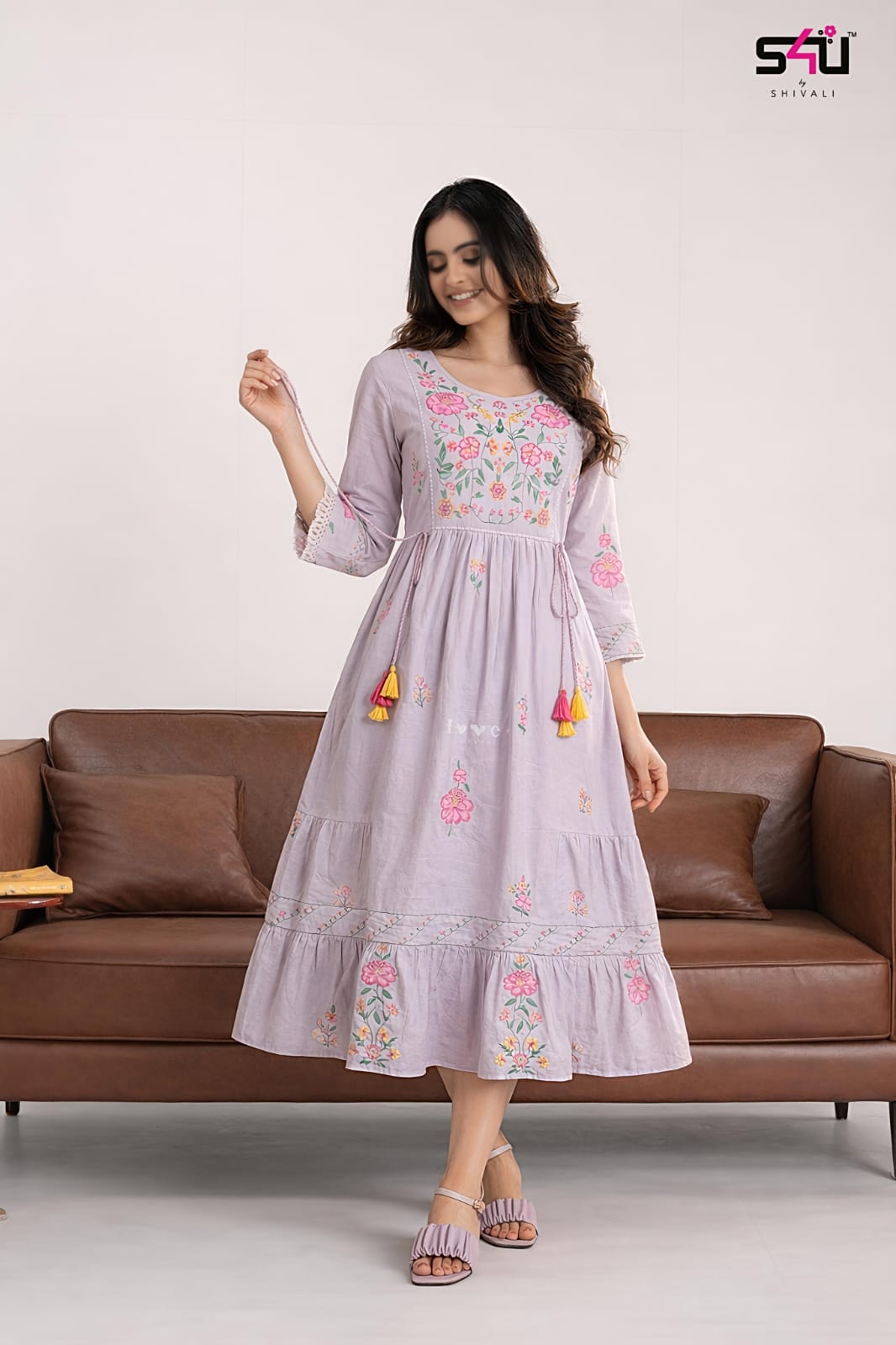 S4u Lavender 01 Summer Diaries Anarkali Style Kurti