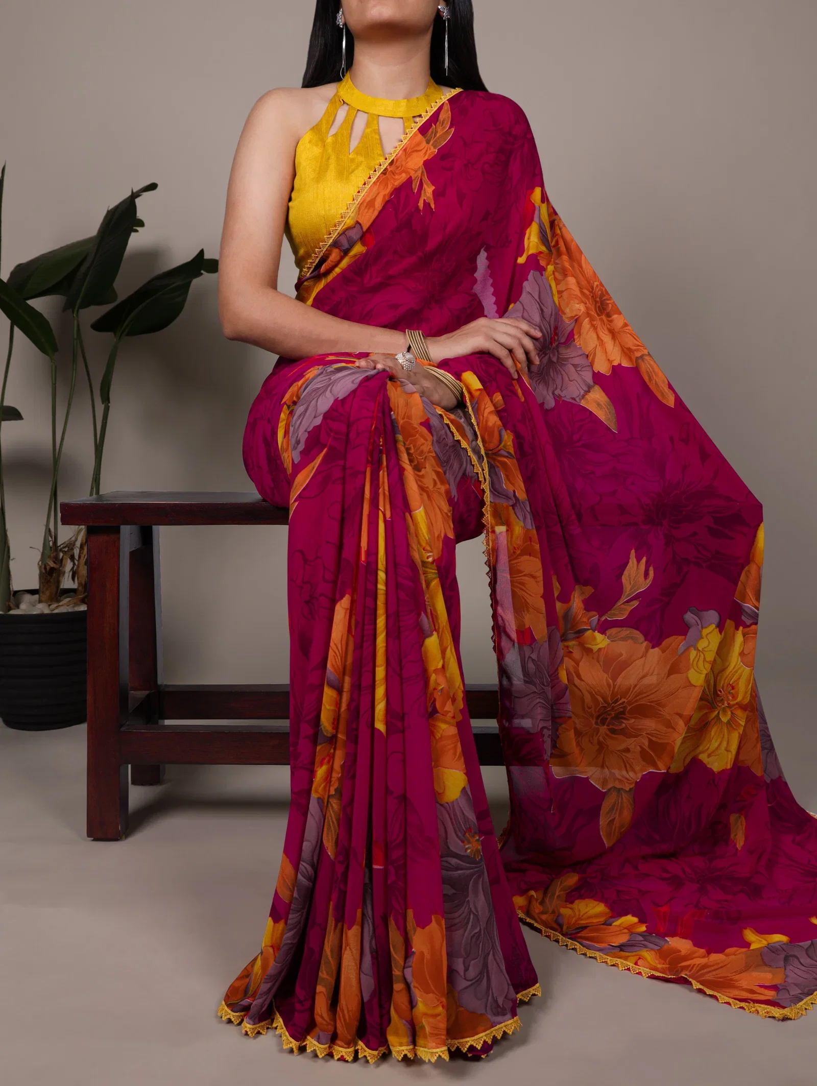 Lekha YF 7032 Weightless Marbal Floral Printed Saree Collection