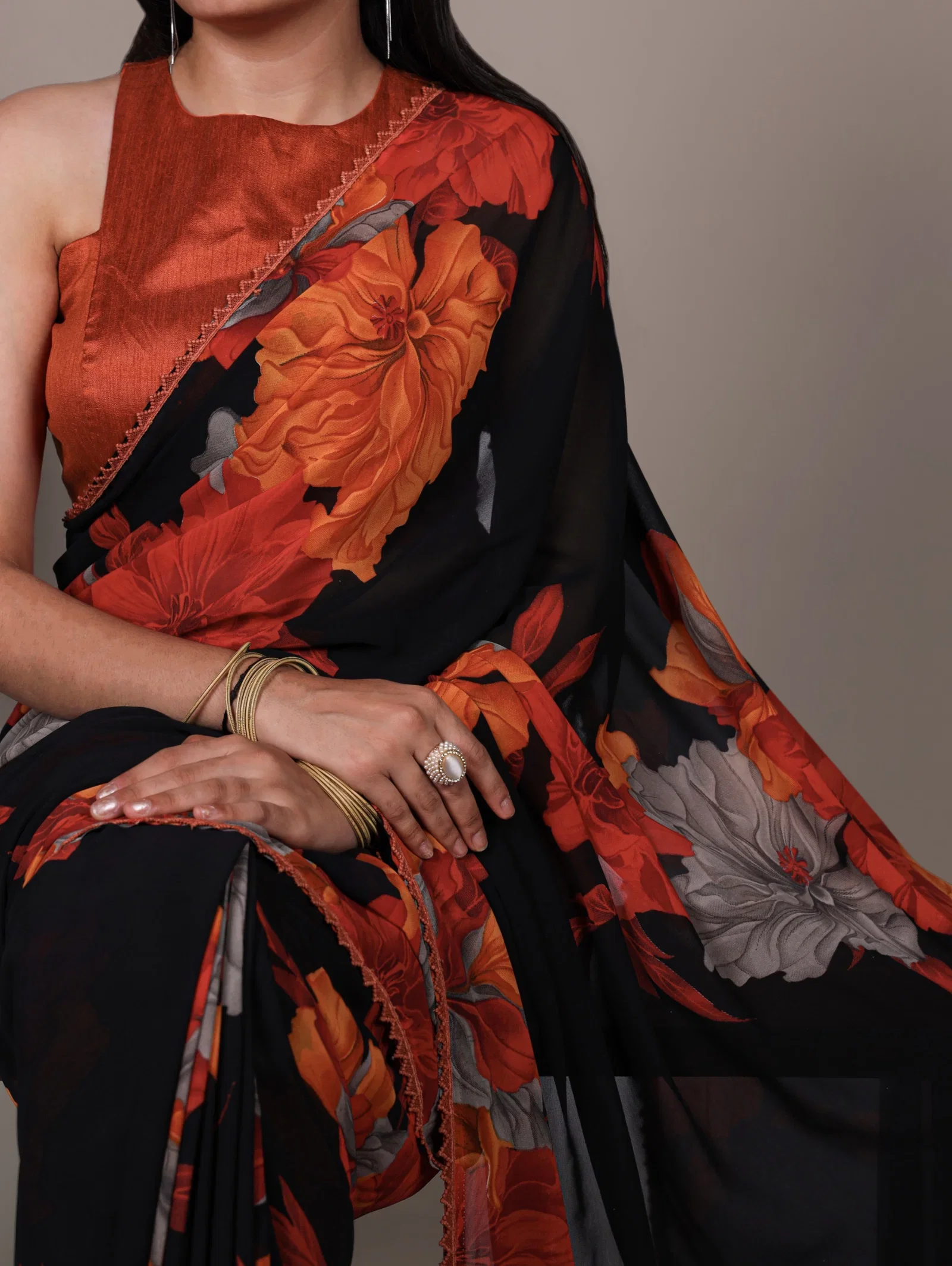Lekha YF 7032 Weightless Marbal Floral Printed Saree Collection