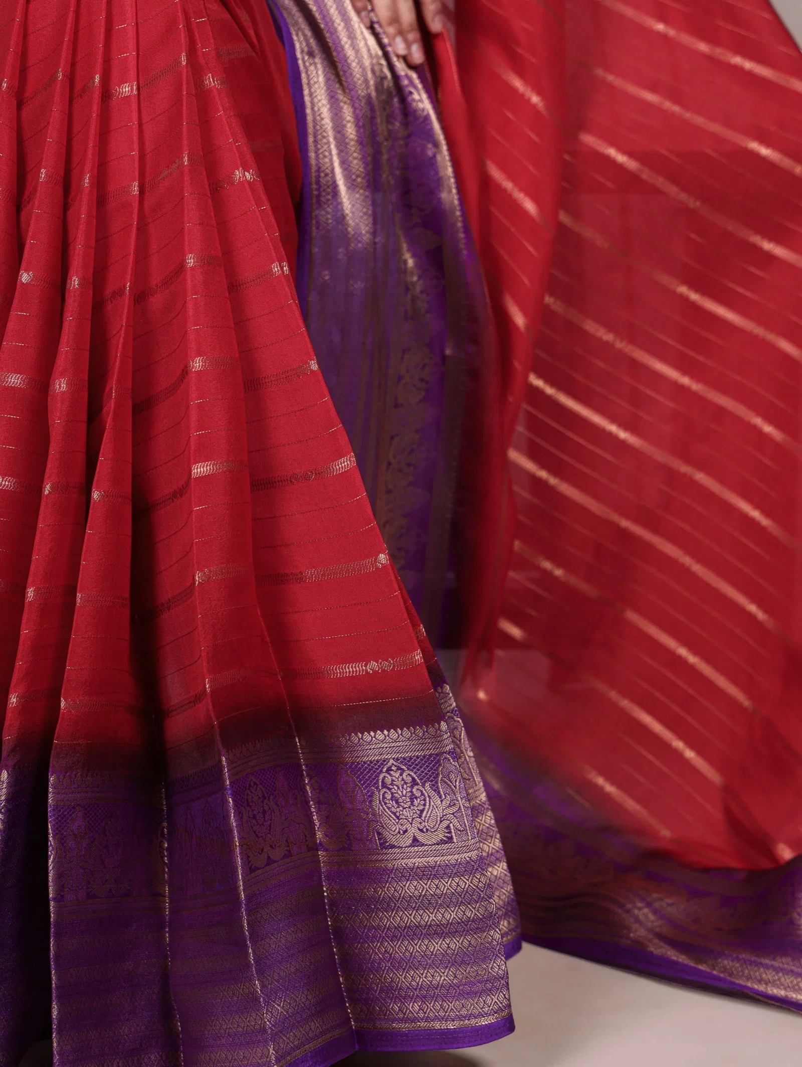 Lekha YF 7029 Red Color Crepe Zari Weaving Fancy Saree