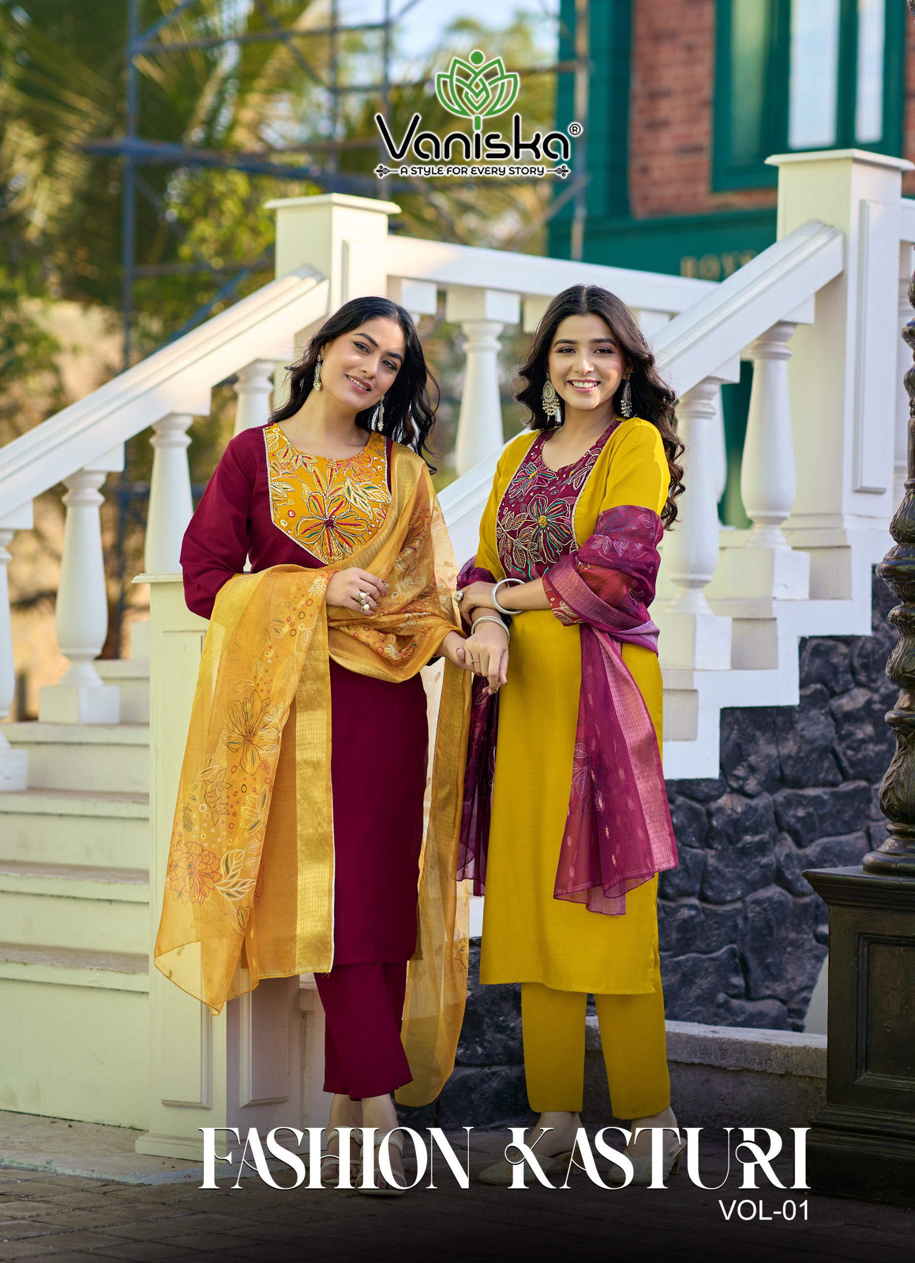 Vaniska Fashion Kasturi Vol 1 Vetican Silk Kurti Bottom With Dupatta