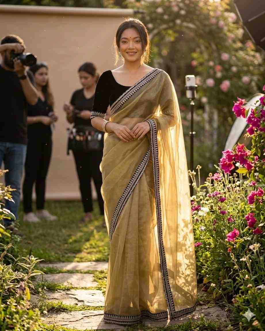 Kc 858 Soft Net Sequence Worked Fancy Saree Collection