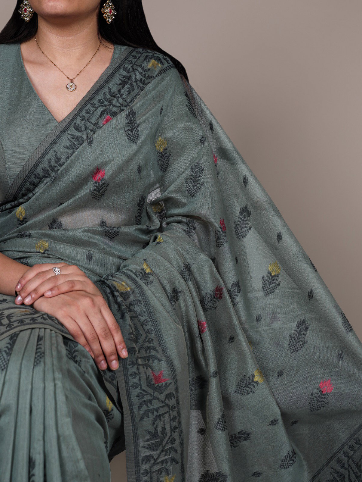 Lekha YF 7415 Poly Cotton Thread Weaving Saree Collection