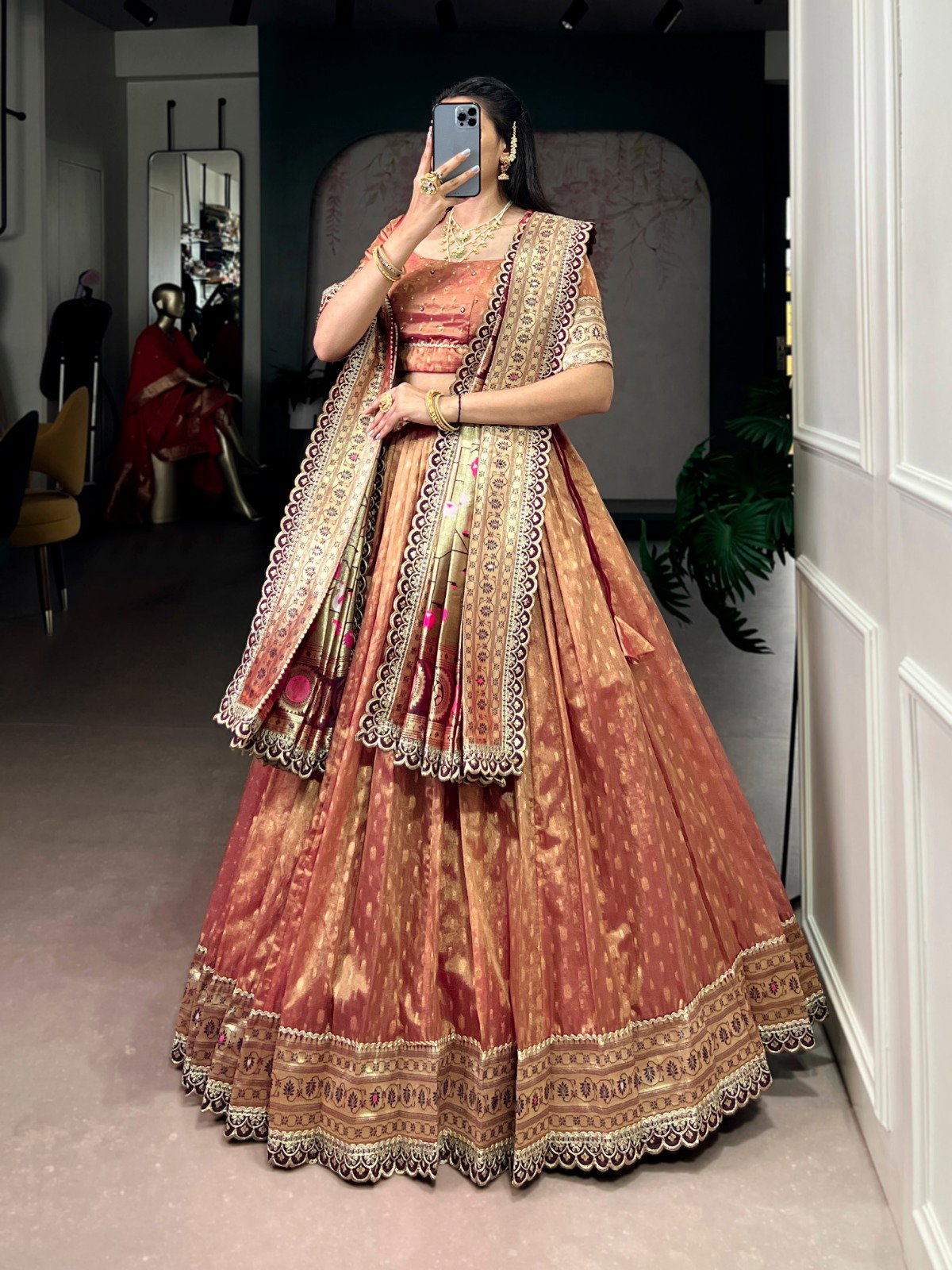 Lekha YF 2032 Shimmer Organza Zari Weaving Work Paithani Lehenga Choli Collection