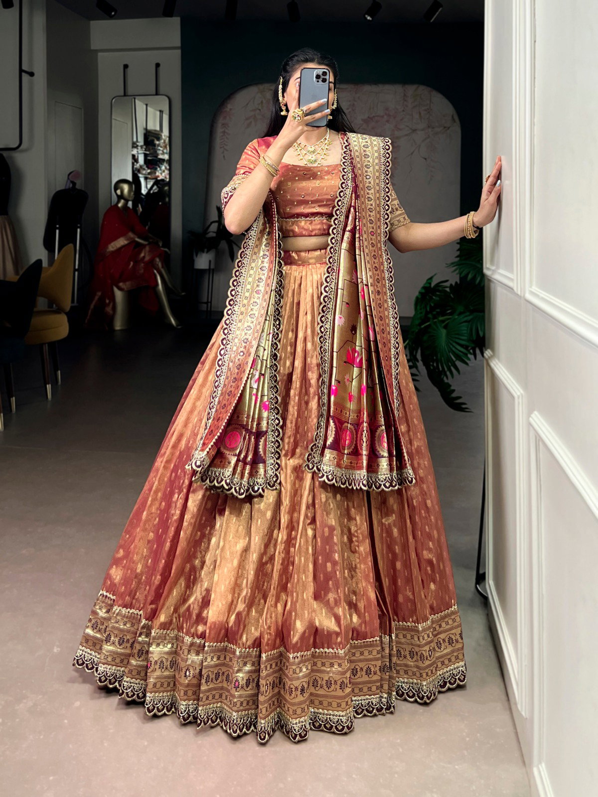 Lekha YF 2032 Shimmer Organza Zari Weaving Work Paithani Lehenga Choli Collection