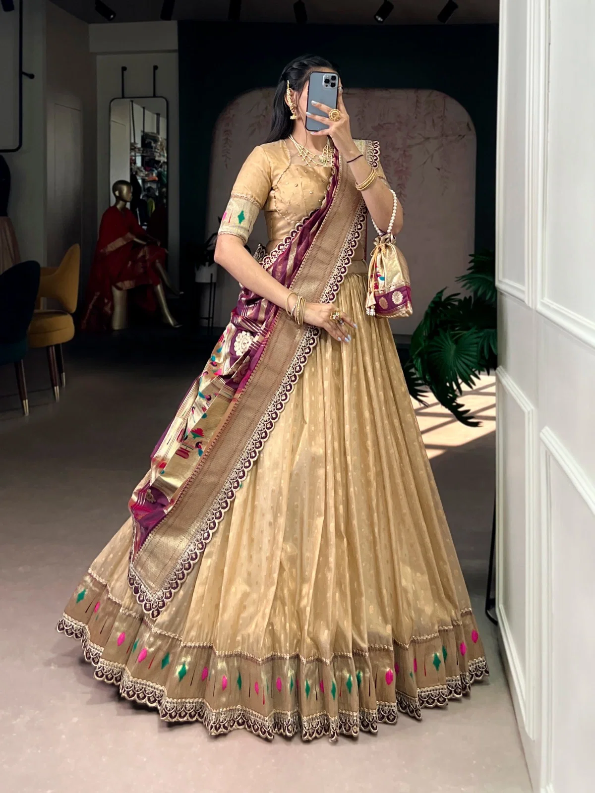 Lekha YF 2032 Shimmer Organza Zari Weaving Work Paithani Lehenga Choli Collection