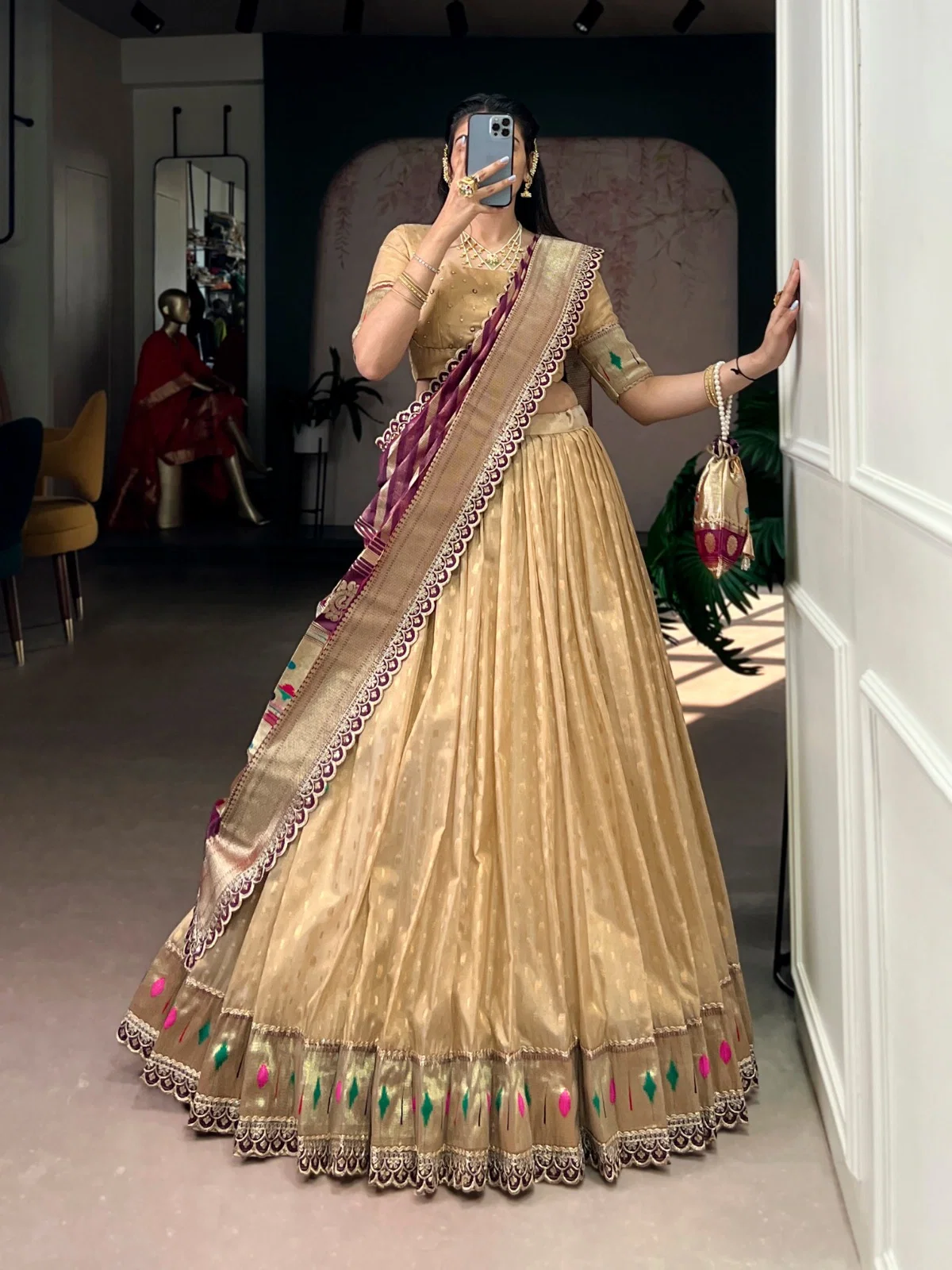 Lekha YF 2032 Shimmer Organza Zari Weaving Work Paithani Lehenga Choli Collection