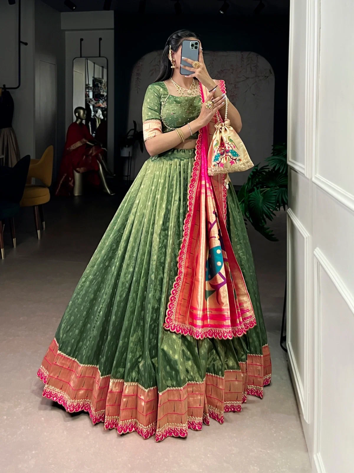 Lekha YF 2032 Shimmer Organza Zari Weaving Work Paithani Lehenga Choli Collection