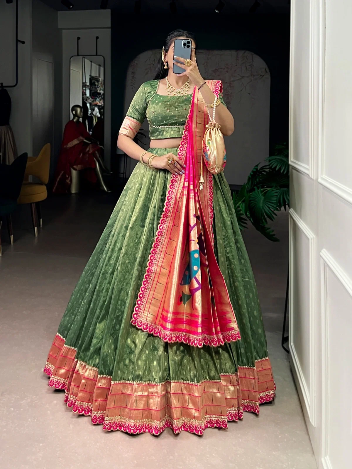 Lekha YF 2032 Shimmer Organza Zari Weaving Work Paithani Lehenga Choli Collection
