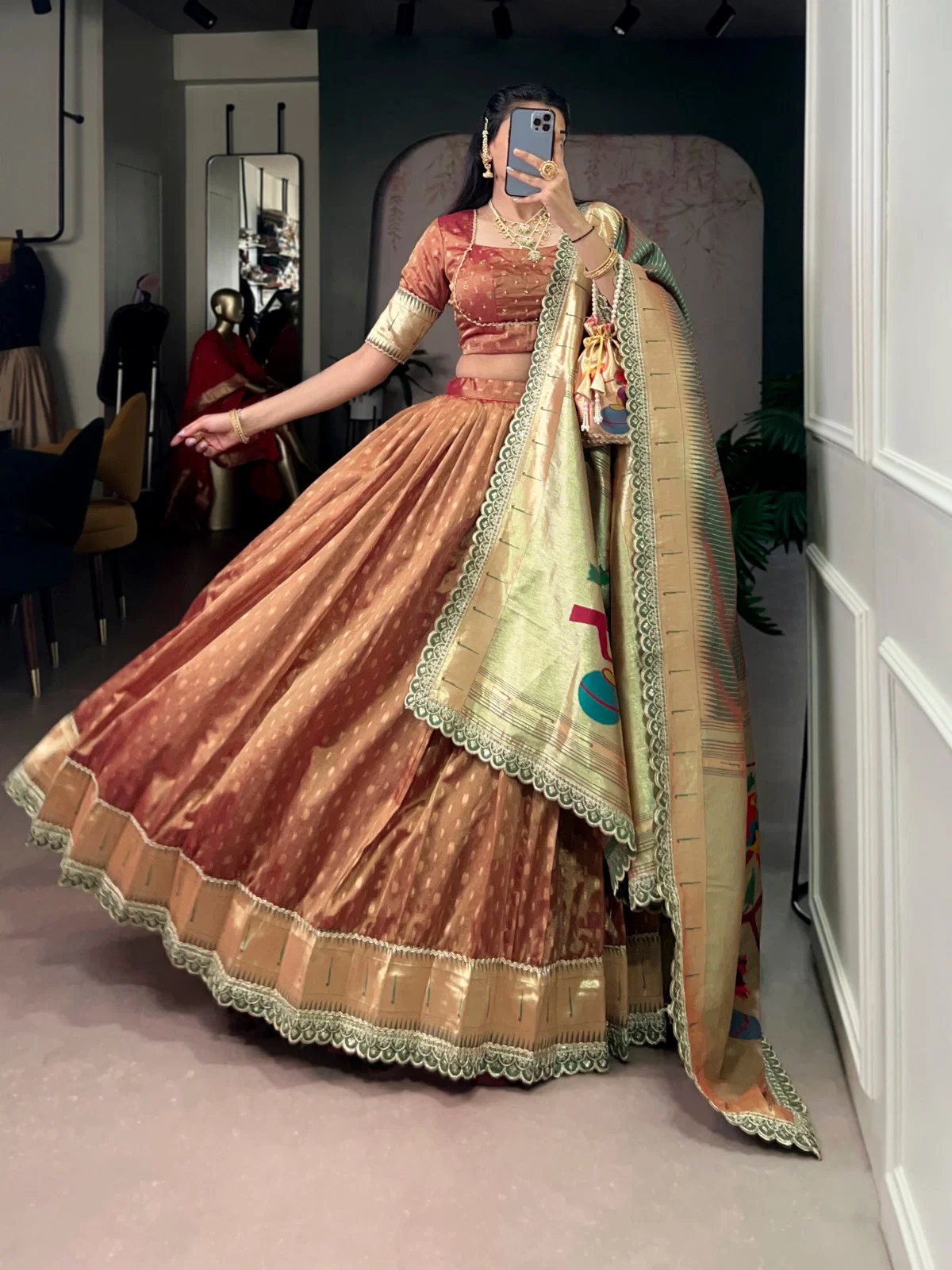 Lekha YF 2032 Shimmer Organza Zari Weaving Work Paithani Lehenga Choli Collection