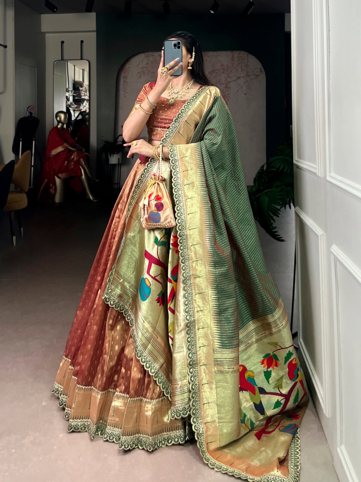 Lekha YF 2032 Shimmer Organza Zari Weaving Work Paithani Lehenga Choli Collection