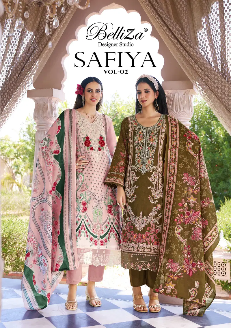 Belliza Safiya Vol 2 Cotton Print Embroidered Dress Material