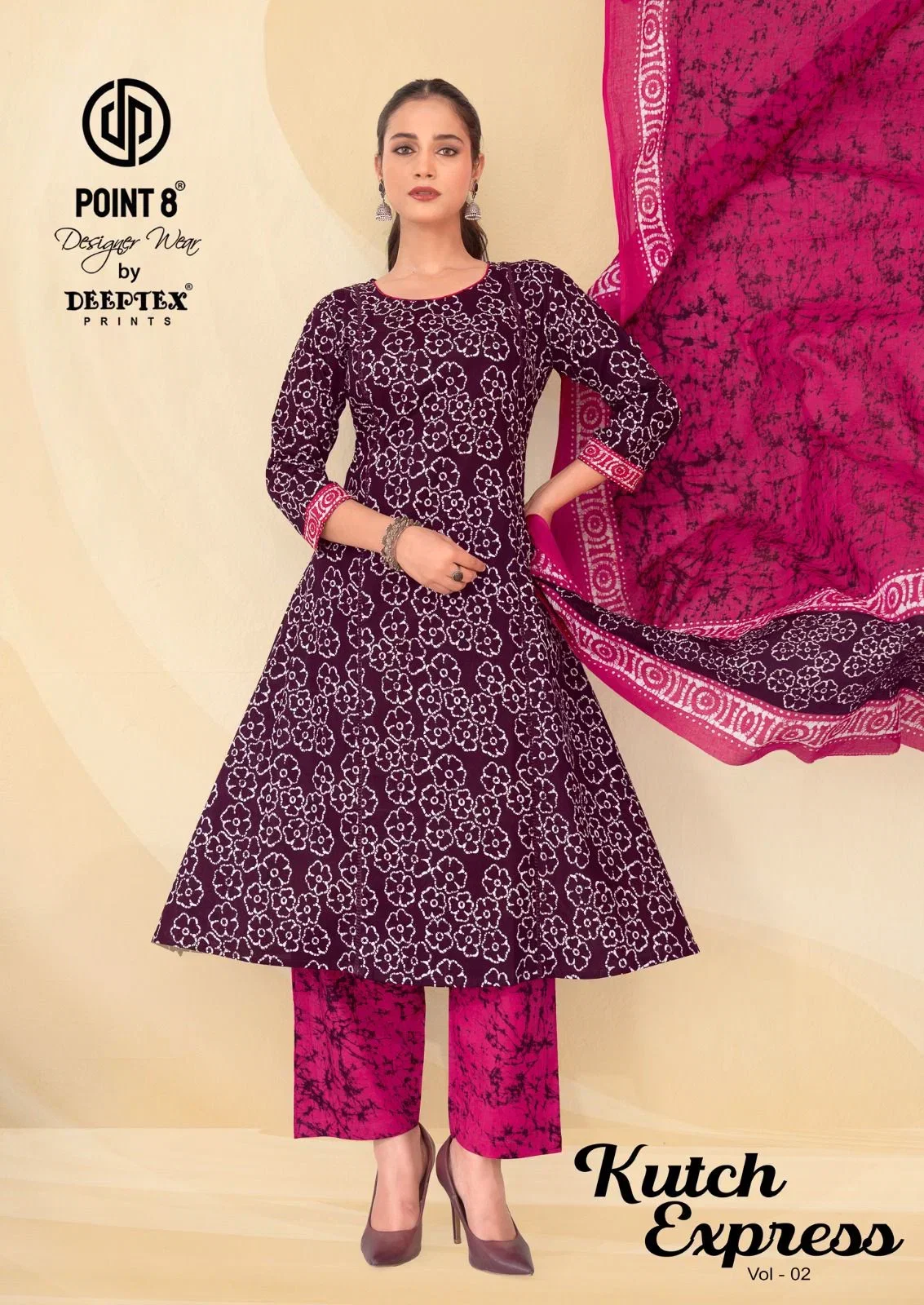 Deeptex Kutch Express Vol 2 A Line Cotton Printed Kurti Set Collection