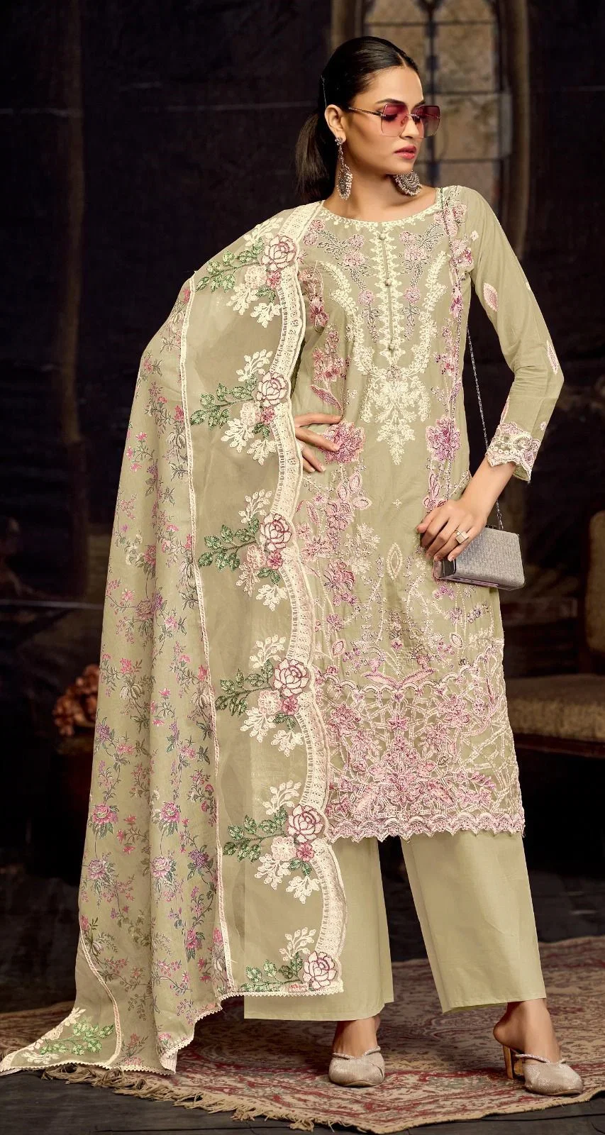 Elan E 16 A To D Cambric Cotton With Lawn Embroidered Salwar Kameez