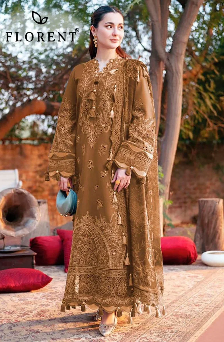 Florent 1056 A Cotton Dupatta Cotton Embroidered Salwar Kameez Collection