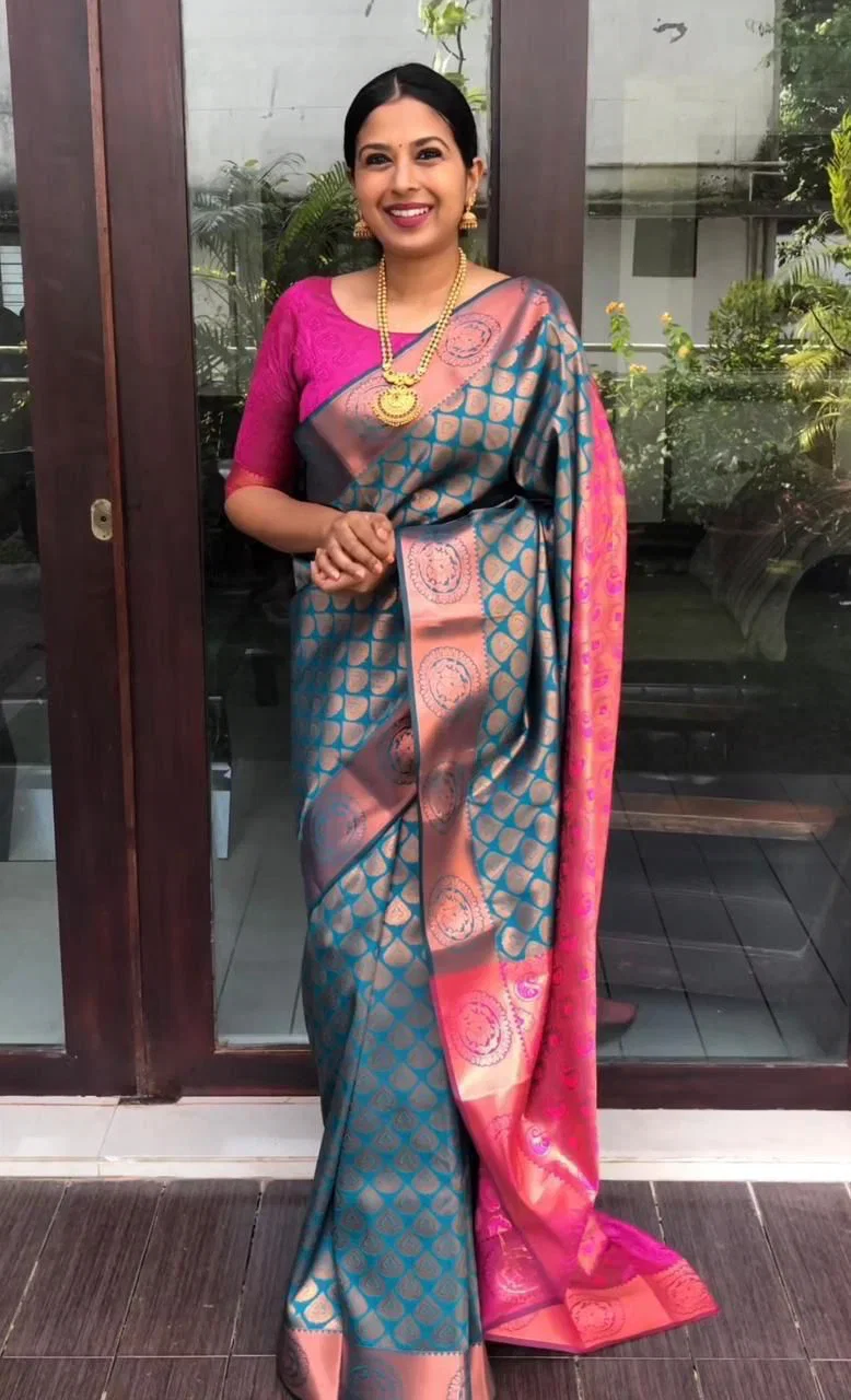 Soft Silk 4065 Lichi Silk Jacquard Work Saree Collection
