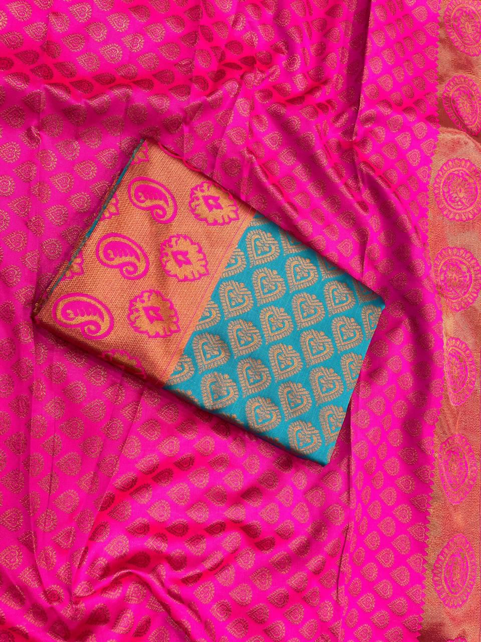 Soft Silk 4065 Lichi Silk Jacquard Work Saree Collection