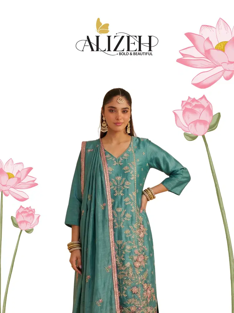 Alizeh 7095 To 7097 Shimmer Silk Designer Salwar Kameez Collection