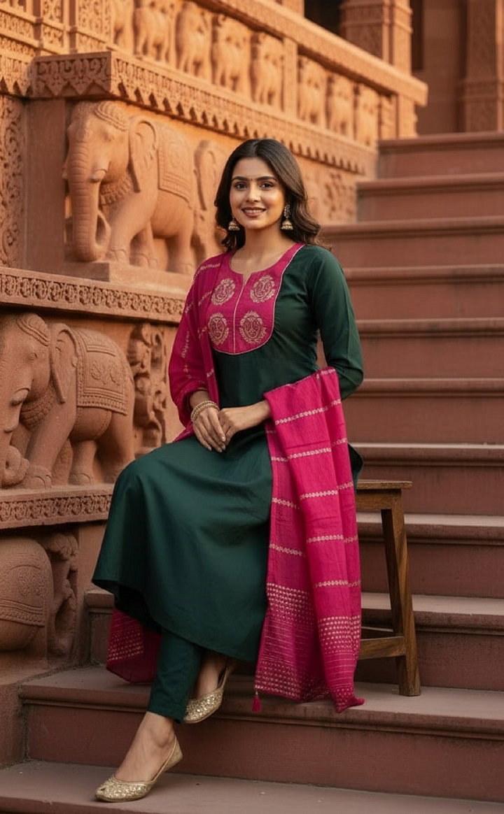 Navya Kurti 237 Party Wear Embroidery Worked Silk Blend Top with Pant and Dupatta Se