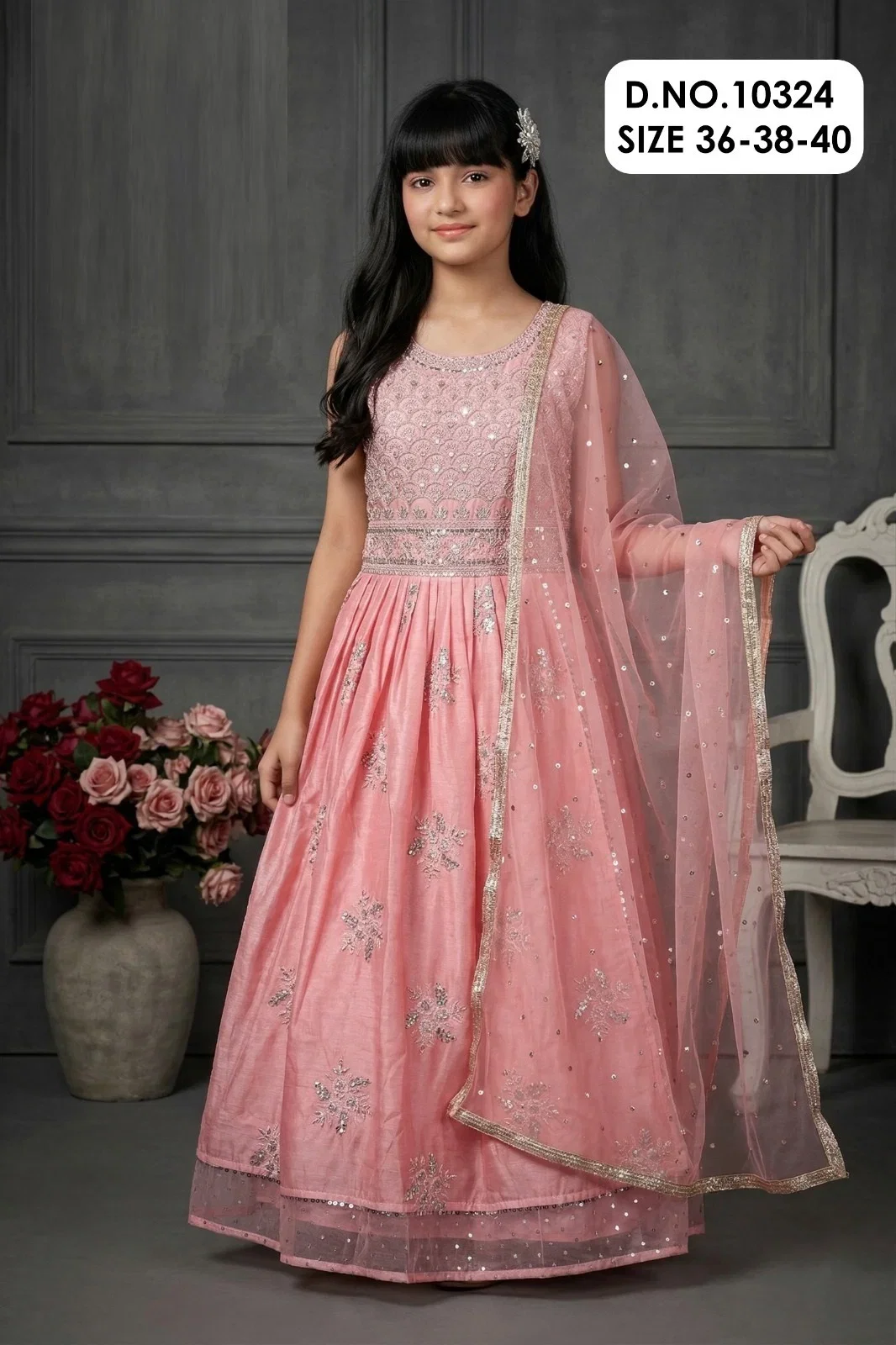 Fancy Gown 10324 Chanderi Silk Gown With Dupatta Collection