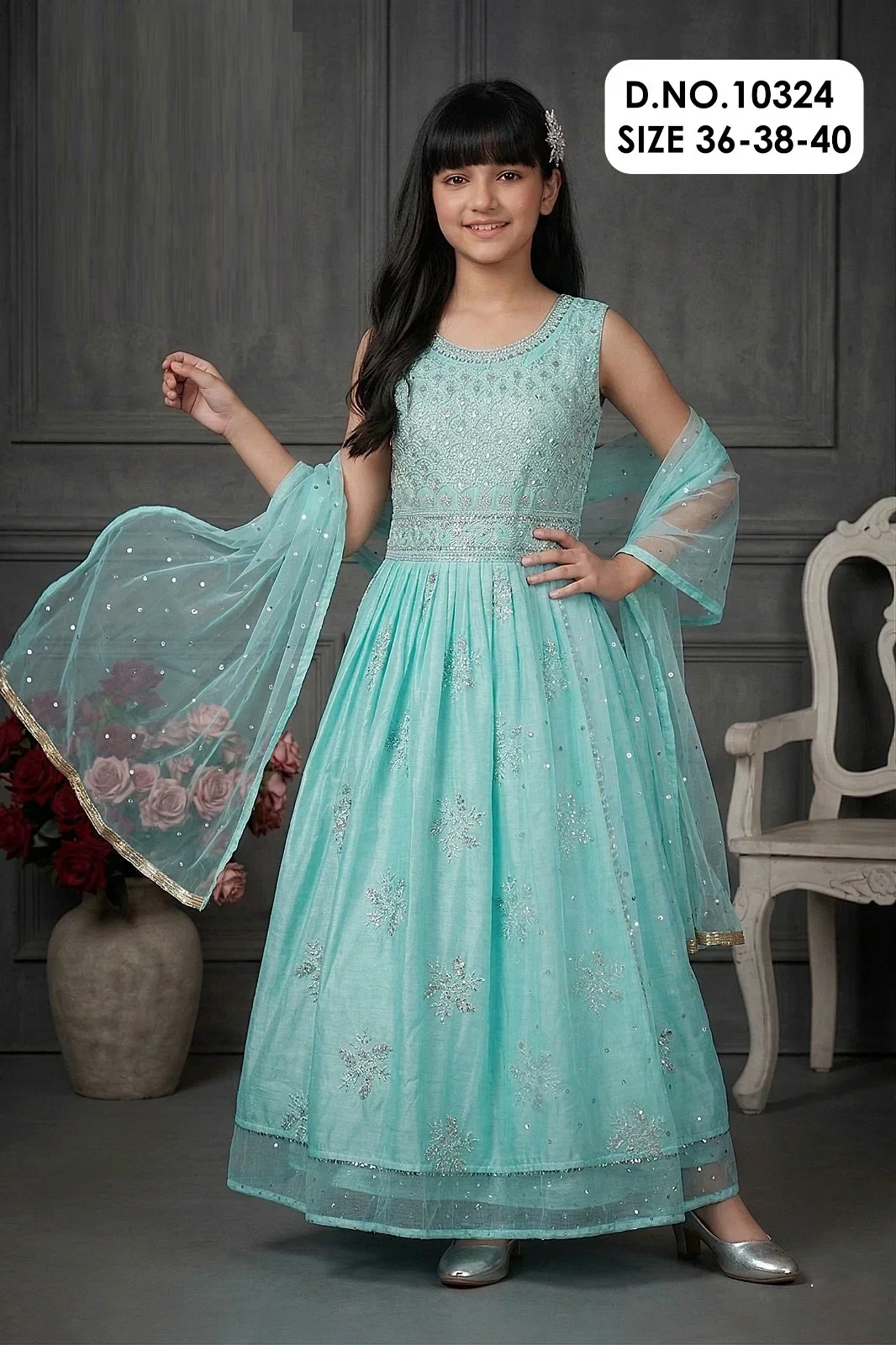 Fancy Gown 10324 Chanderi Silk Gown With Dupatta Collection