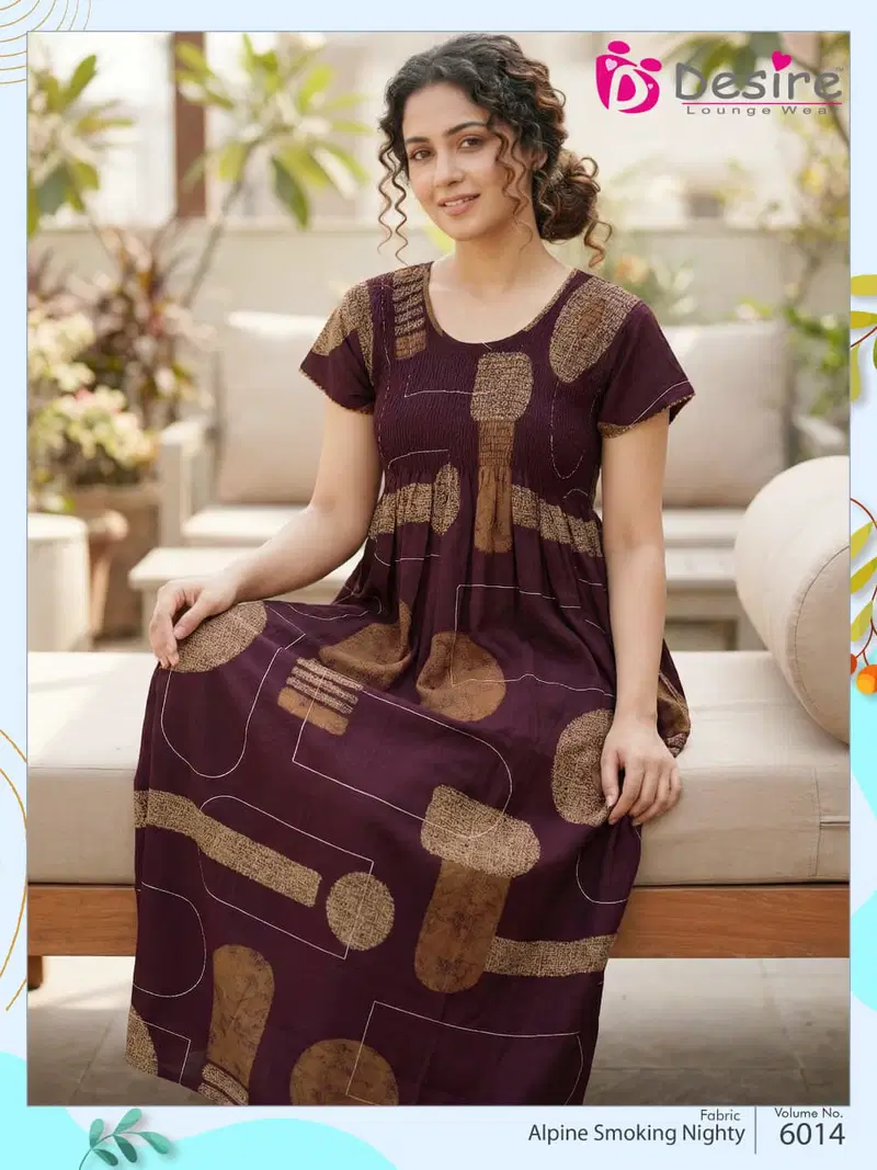 Desire Smoking Cotton Printed Daily Wear Nighty Collection