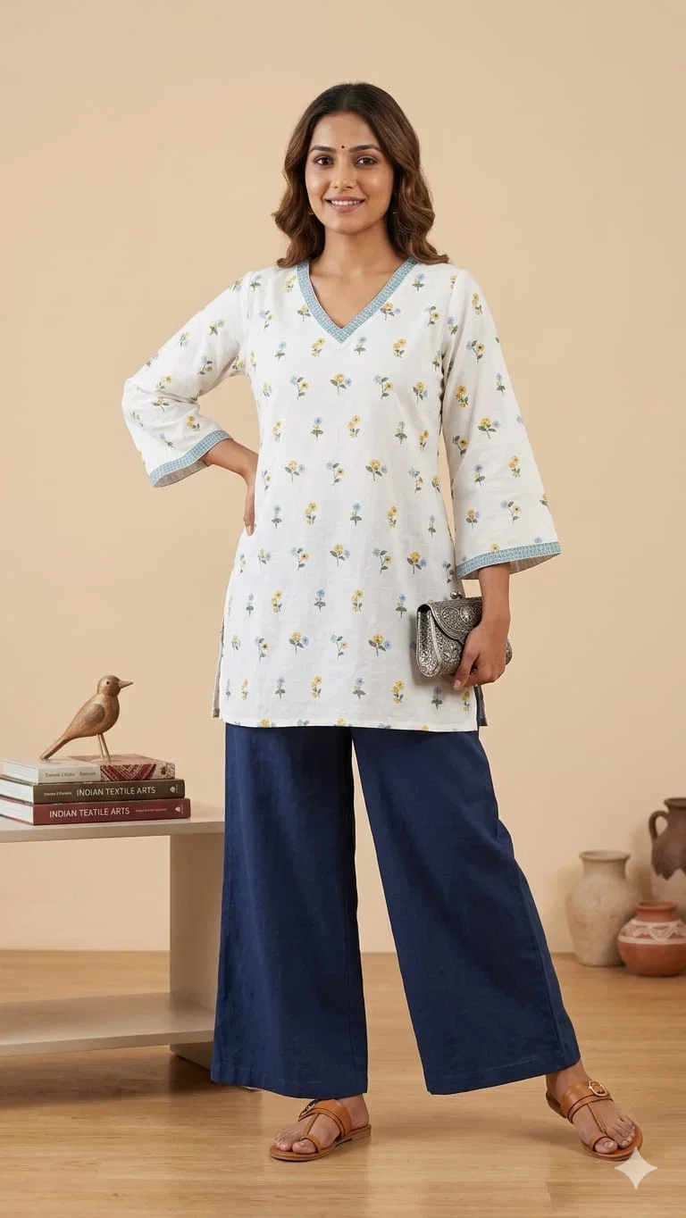 Naisha K 843 Cotton Hand Block Printed Short Kurti Collection