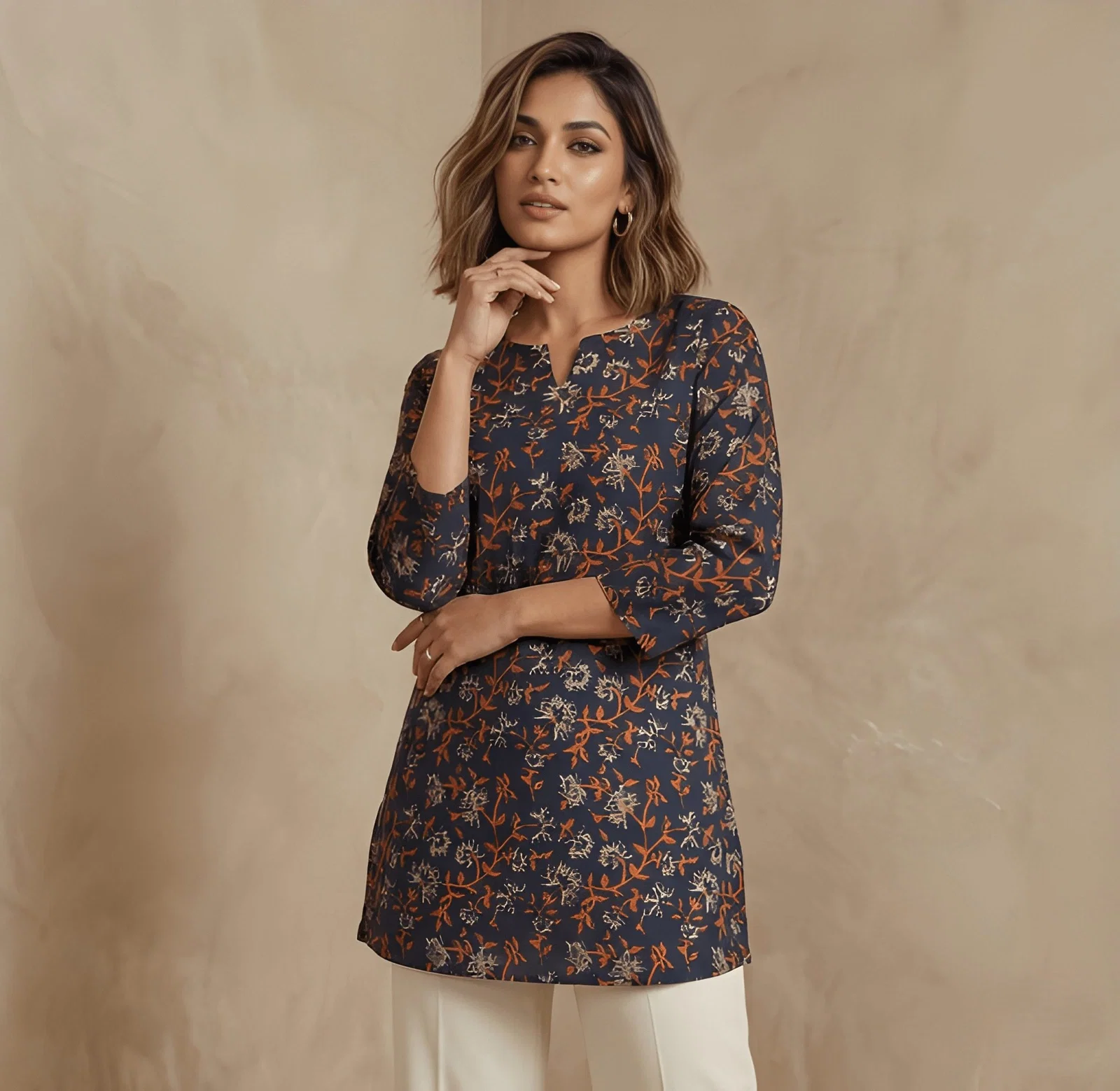 Vaaz 12 Casual Woman Cotton Tunic Top