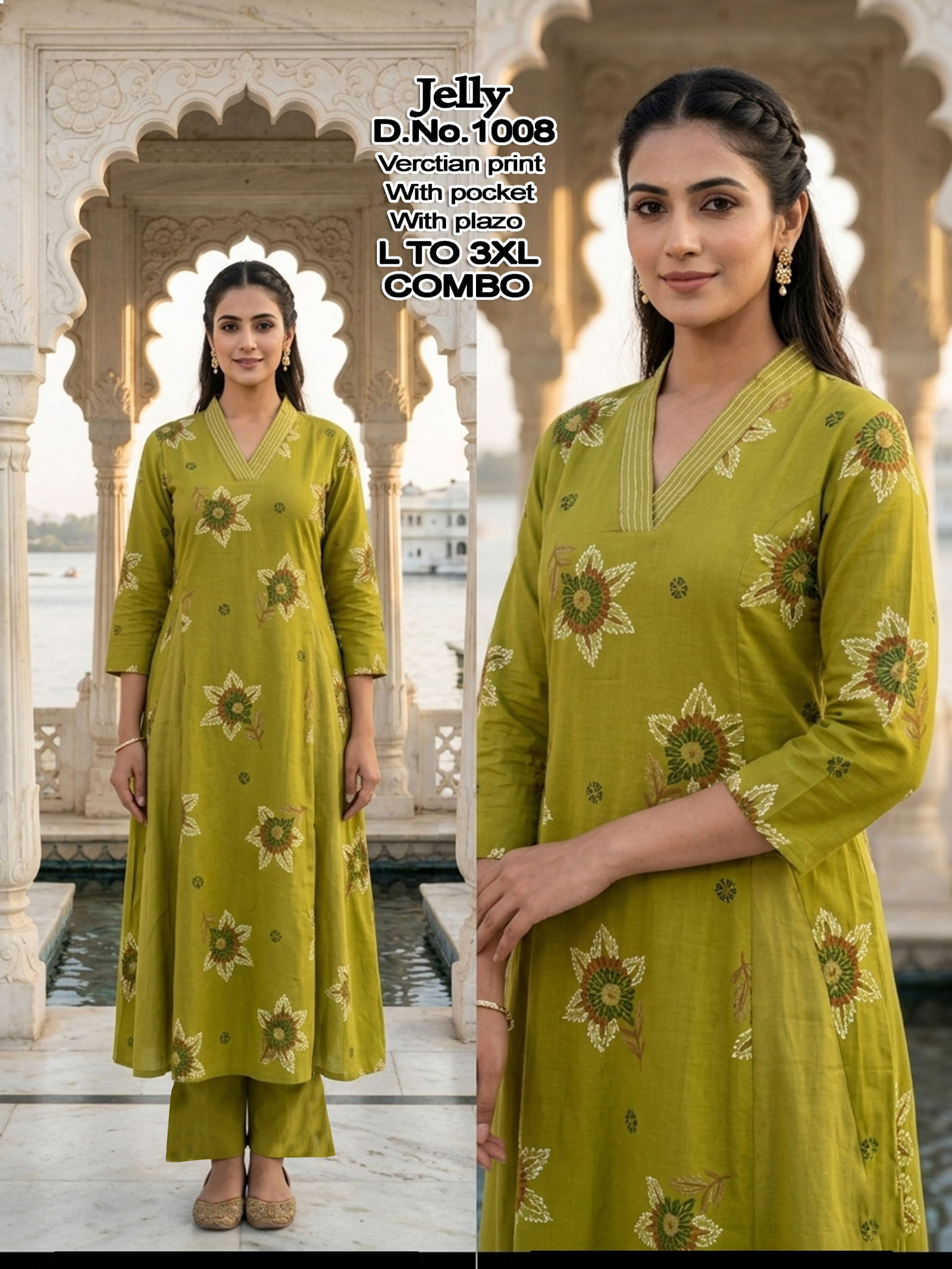 Jelly D No 1001 To 08 Vartican Printed Fancy Kurti With Bottom Collection